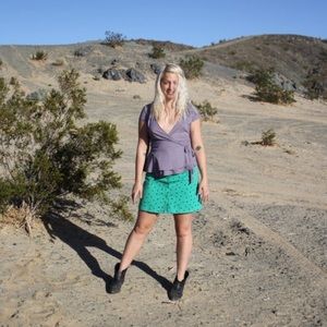 2/$25 THE ANIMALS OBSERVATORY GREEN POLKADOT SKIRT